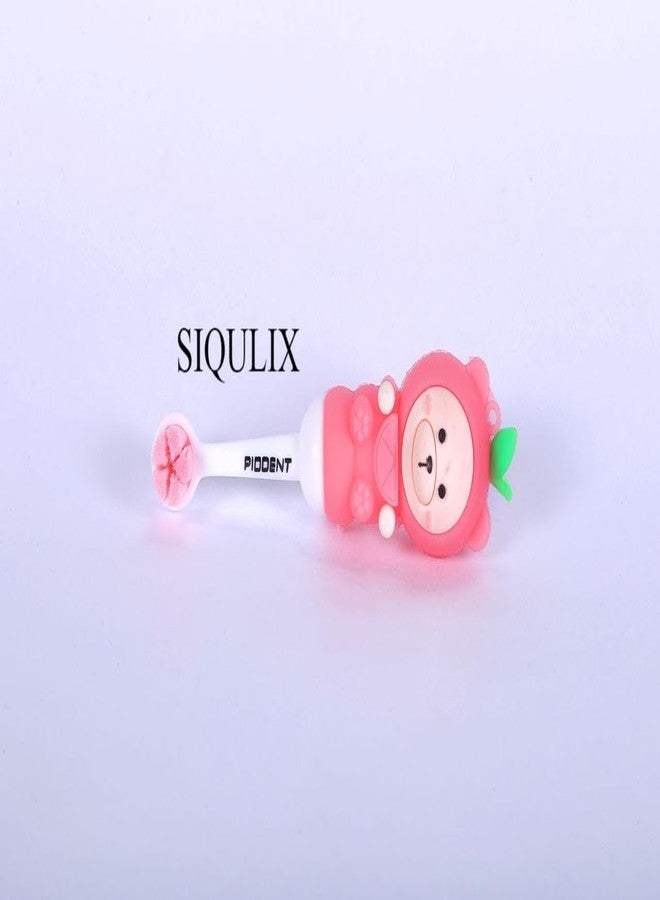 SIQULIX فرشاة أسنان سيكوليكس للأطفال (من 3 إلى 8 سنوات) مع كوب شفط، طقم من قطعتين | شعيرات مدببة فائقة النعومة للأسنان اللبنية والدائمة | مع مكشطة للسان ومادة خالية من مادة BPA (طقم من قطعتين) - Image 4